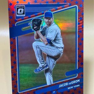 2021 Panini Donruss Jacob DeGrom Prizm Serial 29/45 New York Mets Card #160